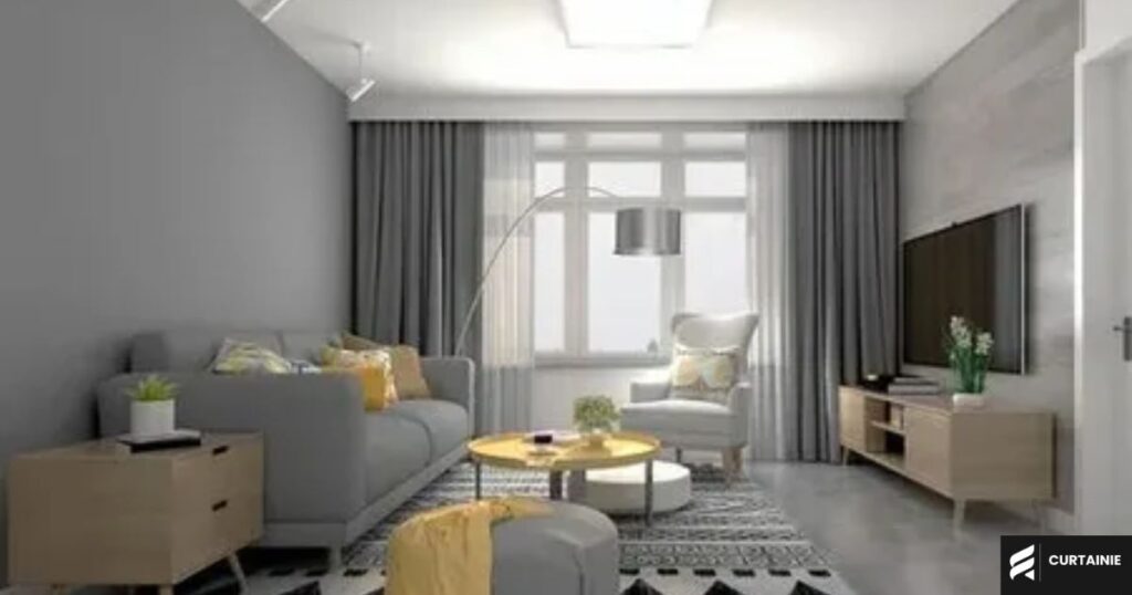what color curtains go with a grey and white bedroom
