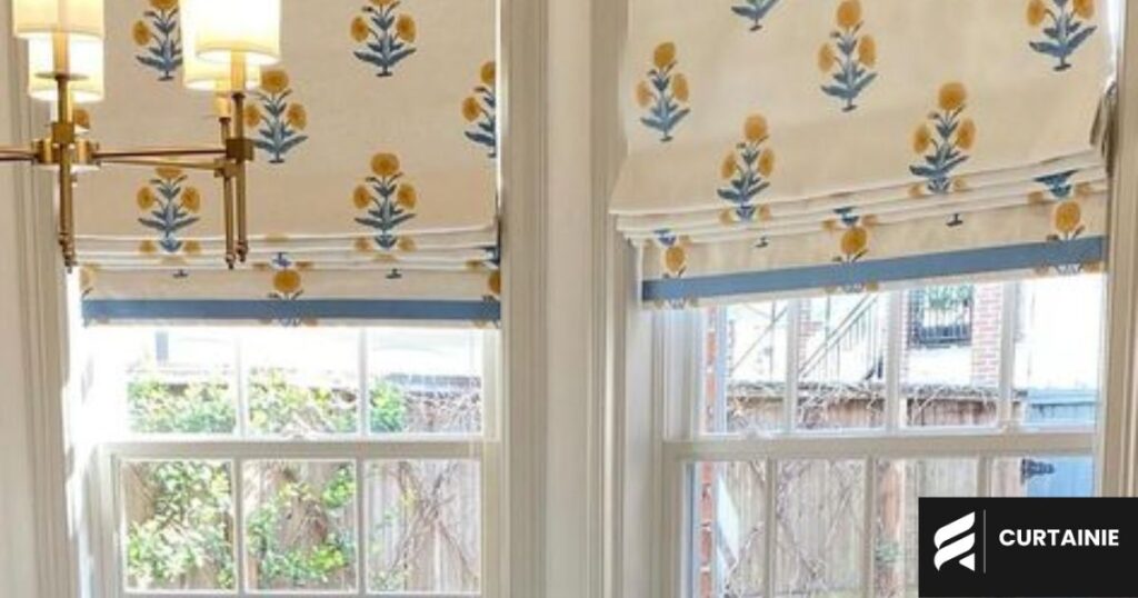 layered look roman shades and curtains