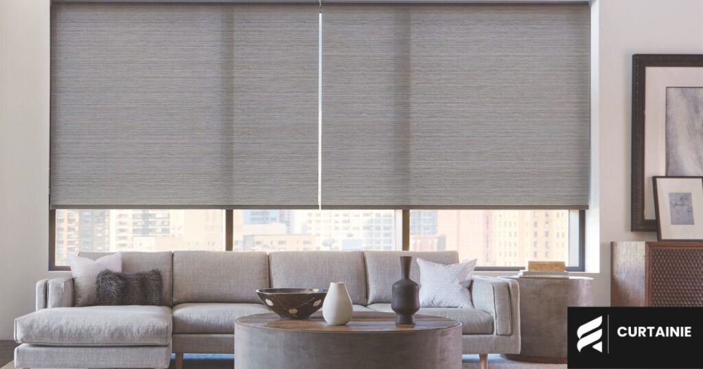 layered look roman shades and curtains