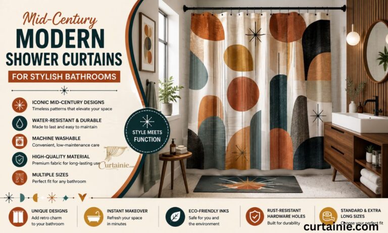 Mid-Century Modern Shower Curtains for Stylish Bathrooms 