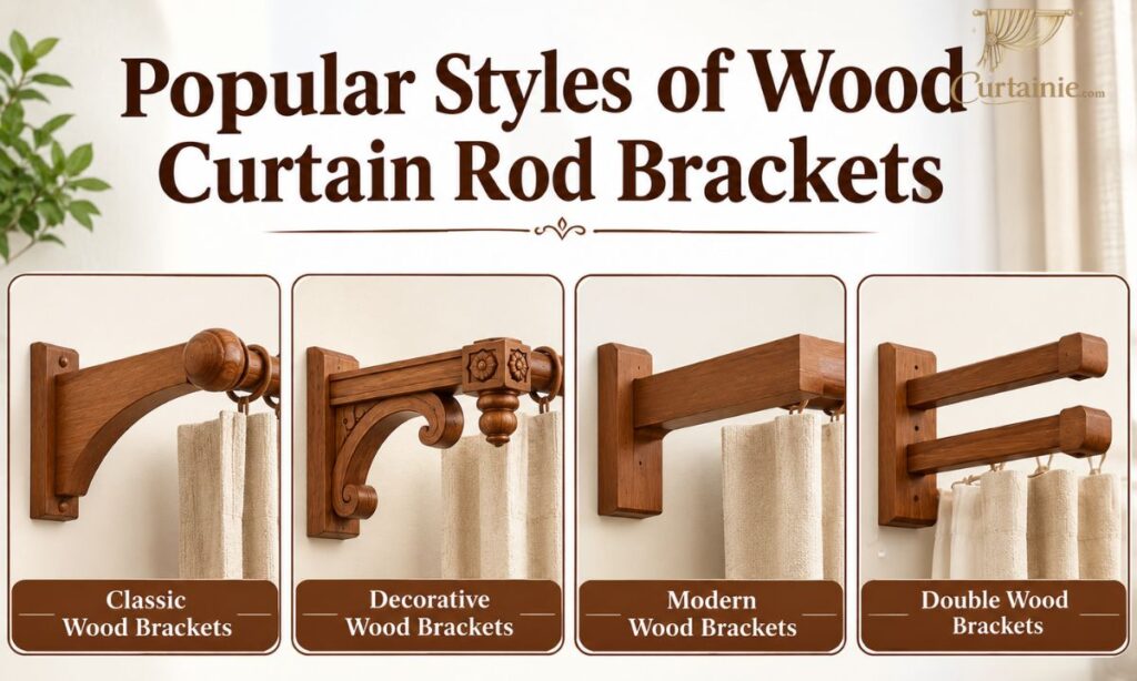 Popular Styles of Wood Curtain Rod Brackets