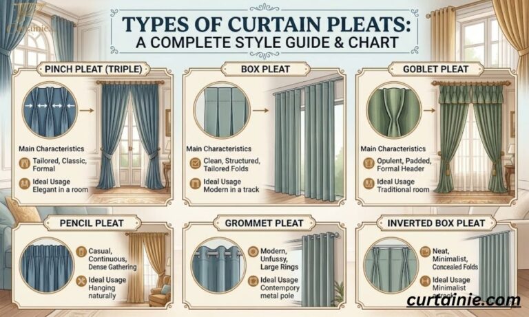 Types of Curtain Pleats: A Complete Style Guide & Chart