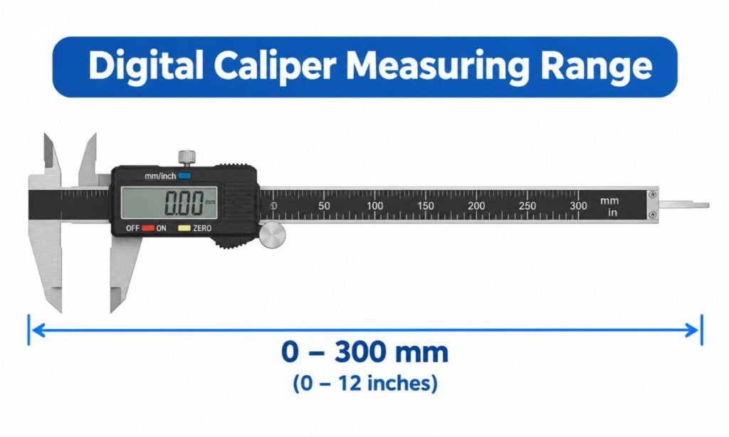 Digital Caliper Measuring Range