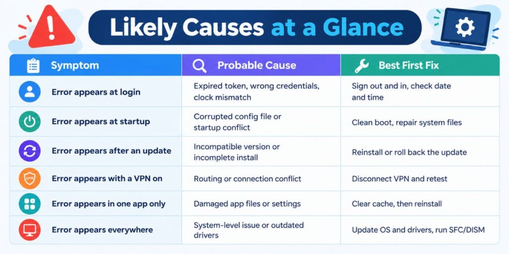 Likely Causes at a Glance