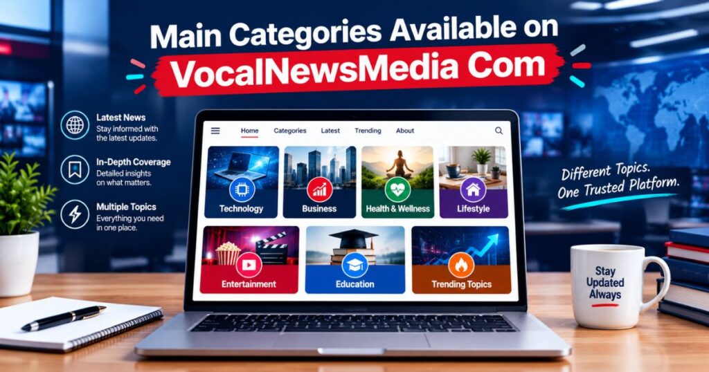 Main Categories Available on VocalNewsMedia Com